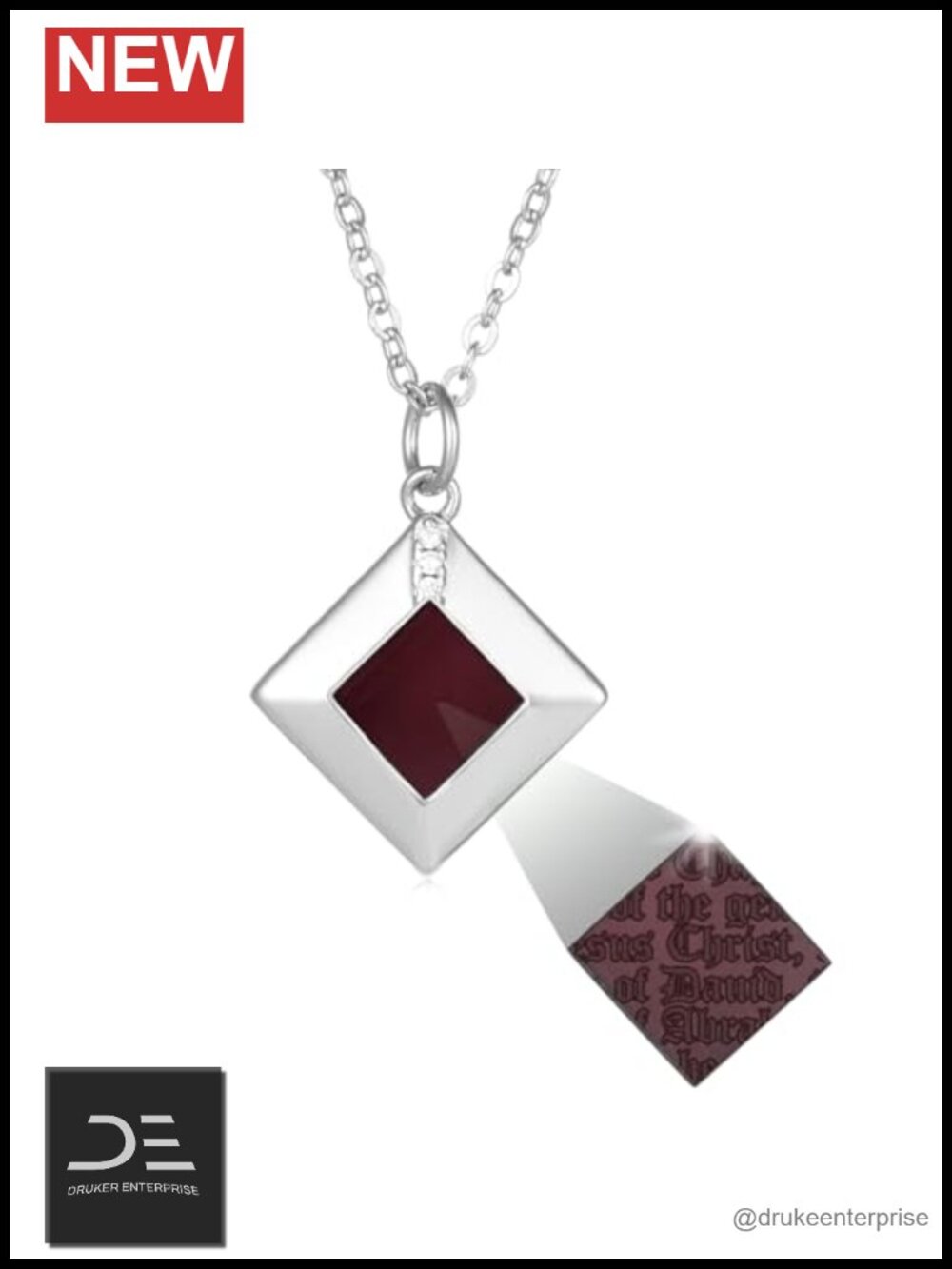 Sterling Silver Nano Bible Necklace Women's New Testament Pendant 27 Books